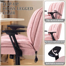 Waleaf Criss Cross Chair with Flip-Up Arms & Airbag Lumbar Support, Wide Seat Office Chair on Wheels