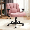 Waleaf Criss Cross Chair with Flip-Up Arms & Airbag Lumbar Support, Wide Seat Office Chair on Wheels