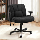 Waleaf Criss Cross Chair with Flip-Up Arms & Airbag Lumbar Support, Wide Seat Office Chair on Wheels