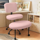 Waleaf Cross Legged Office Chair Swivel, Ergonomic ADHD Desk Chair with Wide Seat, Heavy Duty Boucle Yoga Meditation Chair for Adult WZ-CLG-OFC-WHT