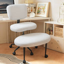 Waleaf Cross Legged Office Chair Swivel, Ergonomic ADHD Desk Chair with Wide Seat, Heavy Duty Boucle Yoga Meditation Chair for Adult WZ-CLG-OFC-WHT