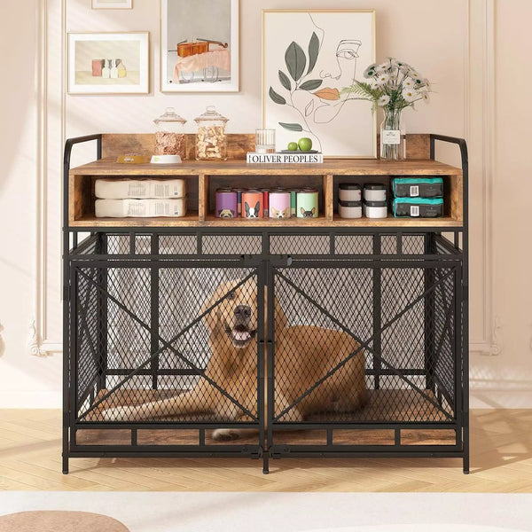 Waleaf Dog Crate Furniture, Dog Kennel Furniture for Large Breed