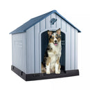 Waleaf Durable Waterproof Plastic Dog House for Small to Large Sized Dogs, Indoor Outdoor Doghouse Insulated Puppy Shelter with Elevated Floor, Easy to Assemble