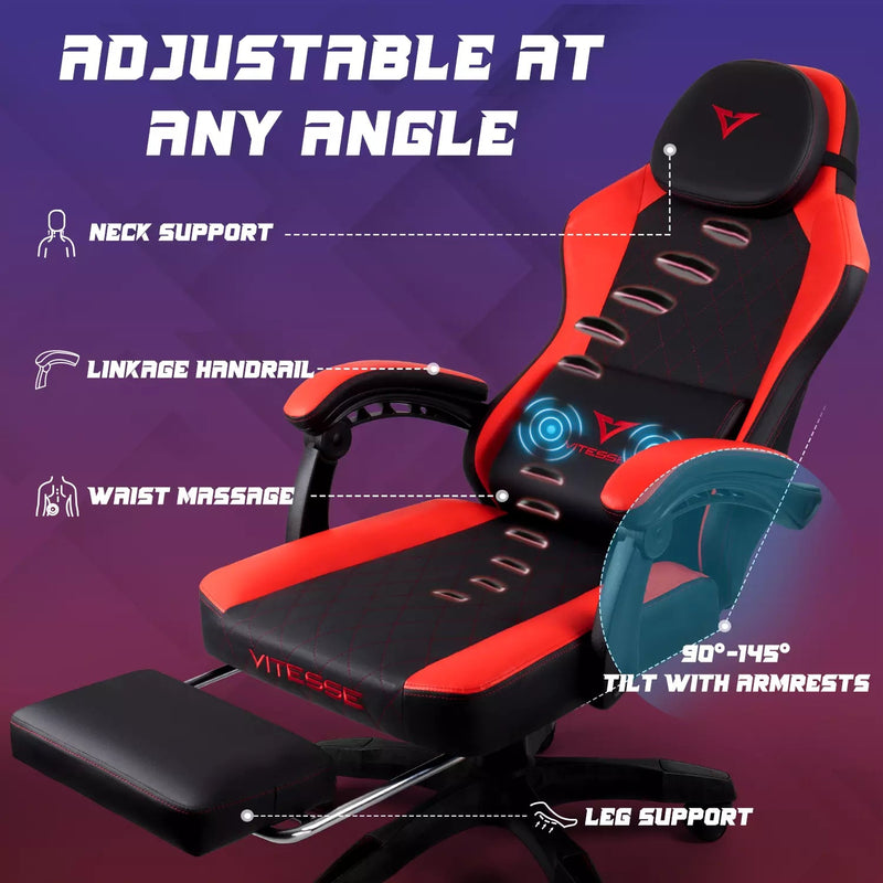Bossin Ergonomic Adult Gamer Chair, 330 lb Computer Chair, Racing Gaming Office Chair, Gamer Height Adjustable Swivel Chair with Lumbar Support and Headrest