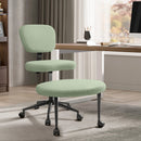 Waleaf Ergonomic Cross Legged Chair, 360° Swivel Height Adjustable Chair with Wheels for ADHD,Teddy Fabric and Lumbar Support