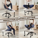 Waleaf Ergonomic Cross Legged Chair, 360° Swivel Height Adjustable Chair with Wheels for ADHD,Teddy Fabric and Lumbar Support