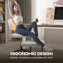 Waleaf Ergonomic Cross Legged Chair, 360° Swivel Height Adjustable Chair with Wheels for ADHD,Teddy Fabric and Lumbar Support