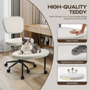 Waleaf Ergonomic Cross Legged Chair, 360° Swivel Height Adjustable Chair with Wheels for ADHD,Teddy Fabric and Lumbar Support