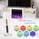Waleaf Fireplace TV Stand with 23" Electric Fireplace, LED Lighted Entertainment Center, Adjustable Flame LED Color for TVs up to 80"