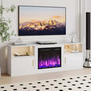 Waleaf Fireplace TV Stand with 23" Electric Fireplace, LED Lighted Entertainment Center, Adjustable Flame LED Color for TVs up to 80"