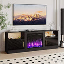 Waleaf Fireplace TV Stand with 23" Electric Fireplace, LED Lighted Entertainment Center, Adjustable Flame LED Color for TVs up to 80"