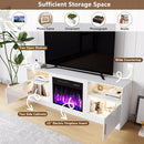 Waleaf Fireplace TV Stand with 23" Electric Fireplace, LED Lighted Entertainment Center, Adjustable Flame LED Color for TVs up to 80"