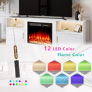 Waleaf Fireplace TV Stand with 23" Electric Fireplace, LED Lighted Entertainment Center, Adjustable Flame LED Color for TVs up to 80"