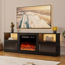 Waleaf Fireplace TV Stand with 23" Electric Fireplace, LED Lighted Entertainment Center, Adjustable Flame LED Color for TVs up to 80"