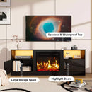 Waleaf Fireplace TV Stand with 23" Electric Fireplace, LED Lighted Entertainment Center, Adjustable Flame LED Color for TVs up to 80", White