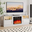 Waleaf Fireplace TV Stand with 23" Electric Fireplace, LED Lighted Entertainment Center, Adjustable Flame LED Color for TVs up to 80"