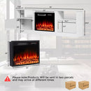 Waleaf Fireplace TV Stand with 23" Electric Fireplace, LED Lighted Entertainment Center, Adjustable Flame LED Color for TVs up to 80"