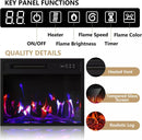Waleaf Fireplace TV Stand with 23" Electric Fireplace, LED Lighted Entertainment Center, Adjustable Flame LED Color for TVs up to 80", White