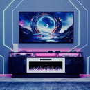 Waleaf Fireplace TV Stand with 36" Electric Fireplace for TVs Up to 90"
