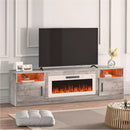 WALEAF Fireplace TV Stand with 36" Fireplace，80" TV Stand