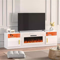 WALEAF Fireplace TV Stand with 36" Fireplace，80" TV Stand