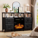 Waleaf Fireplace TV Stand with Fireplace, 49" Entertainment Center up to 55 inch TV,Dresser for Bedroom, Living Room with Power Outlets & LED Lights