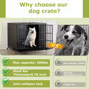 Waleaf Heavy Duty Indestructible Dog Crate with Locking Wheels,High Anxiety Enclosed Design Large Dog Cage for Large Dogs,Escape Proof&Removable Tray