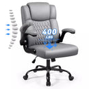 Waleaf Leather Office Chair,Wide Seat Small Computer Desk Chair Ergonomic Mid-Back Executive Chair with Back Support for Short People