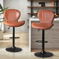 Waleaf Modern Adjustable Bar Stools,Leather Upholstered Swivel Counter Stools BAR06