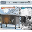 Waleaf Outdoor Cat House Weatherproof with TWO Escape Doors, Feral Cat Shelter for Outdoor Cats, Insulated All-Round Foam