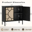 WALEAF Rattan Cabinet Sideboard Buffet Cabinet, Black Rattan Storage Cabient