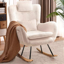 Waleaf Rocking Chair Nursery Rocker Teddy Upholstered Rocking Chair Indoor