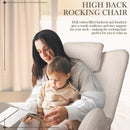 Waleaf Rocking Chair Nursery Rocker Teddy Upholstered Rocking Chair Indoor