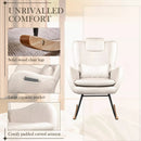 Waleaf Rocking Chair Nursery Rocker Teddy Upholstered Rocking Chair Indoor