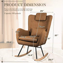 Waleaf Rocking Chair Nursery Rocker Teddy Upholstered Rocking Chair Indoor
