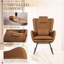 Waleaf Rocking Chair Nursery Rocker Teddy Upholstered Rocking Chair Indoor