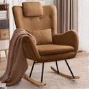 Waleaf Rocking Chair Nursery Rocker Teddy Upholstered Rocking Chair Indoor