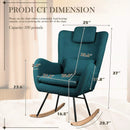 Waleaf Rocking Chair Nursery Rocker Teddy Upholstered Rocking Chair Indoor