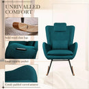 Waleaf Rocking Chair Nursery Rocker Teddy Upholstered Rocking Chair Indoor