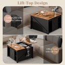 Waleaf Wooden Coffee Table, Lift Top Coffee Table with Large Hidden Storage Shelf for Living Room