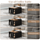 Waleaf Wooden Coffee Table, Lift Top Coffee Table with Large Hidden Storage Shelf for Living Room