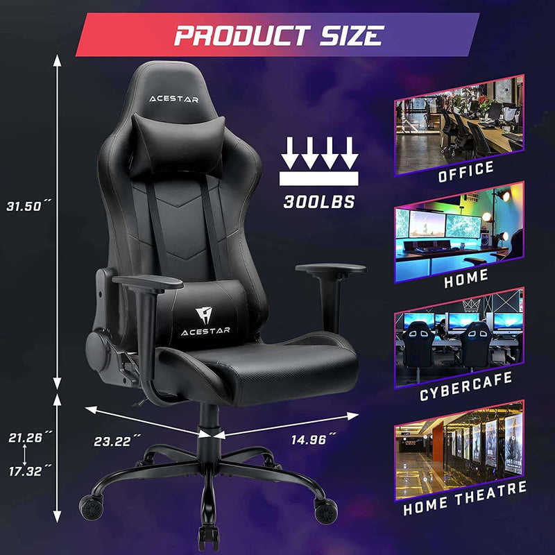 Acestar Larger Size 300lbs Gaming Chair with Racing Design AGC01 Vitesse Home