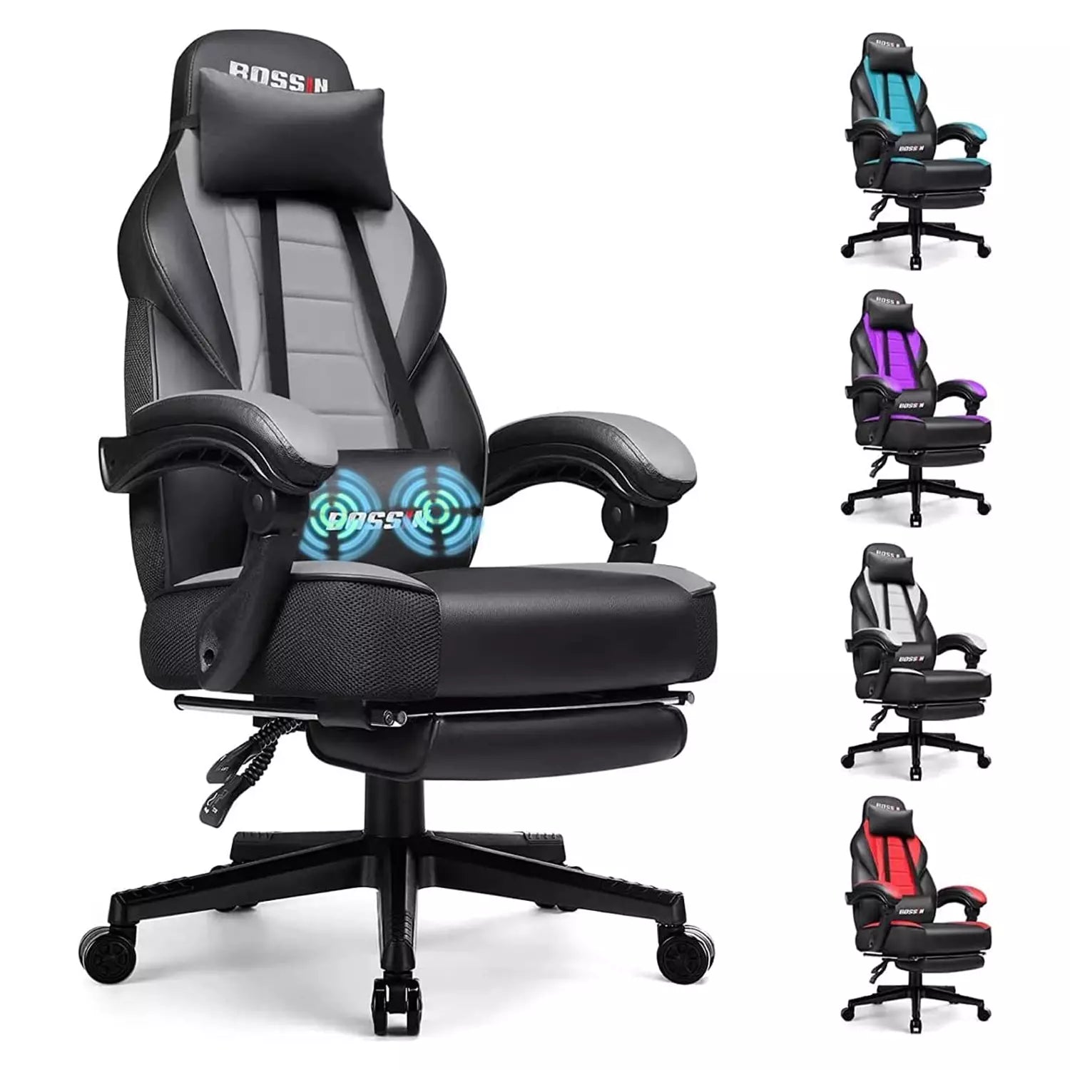 BOSSIN Big and Tall Heavy Duty PC Gaming Chair, Ergonomic Video Game C