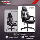 BOSSIN Big and Tall Heavy Duty PC Gaming Chair, Ergonomic Video Game Chairs with Footrest
