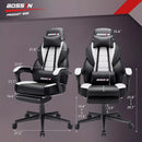 BOSSIN Big and Tall Heavy Duty PC Gaming Chair, Ergonomic Video Game Chairs with Footrest