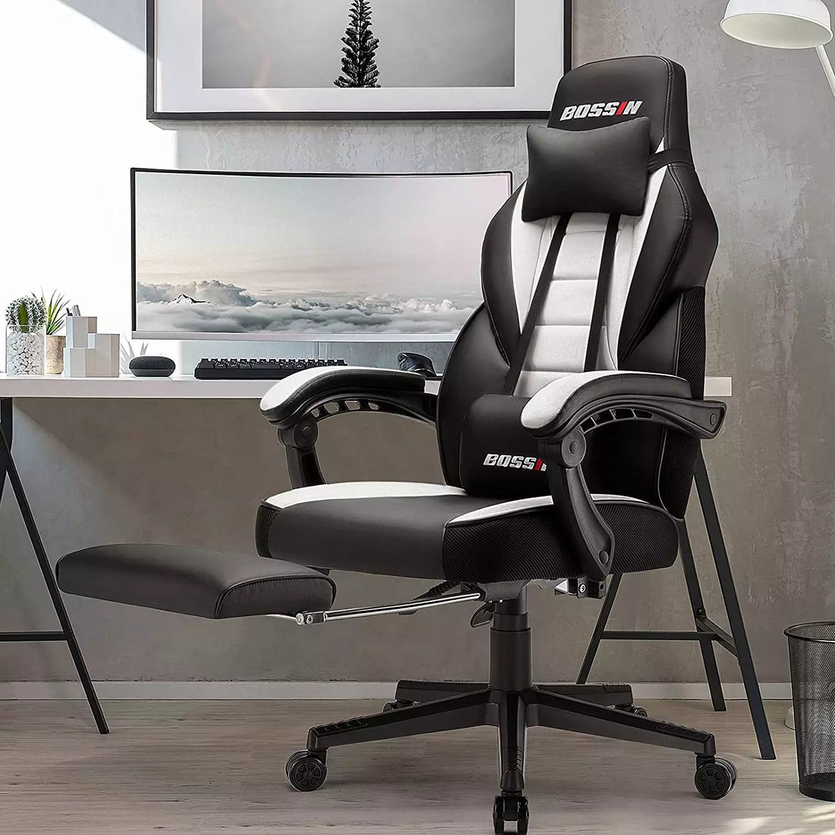 BOSSIN Big and Tall Heavy Duty PC Gaming Chair, Ergonomic Video Game C