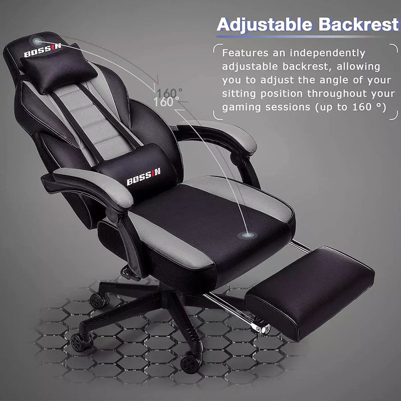 BOSSIN Big and Tall Heavy Duty PC Gaming Chair Design for Big Guy