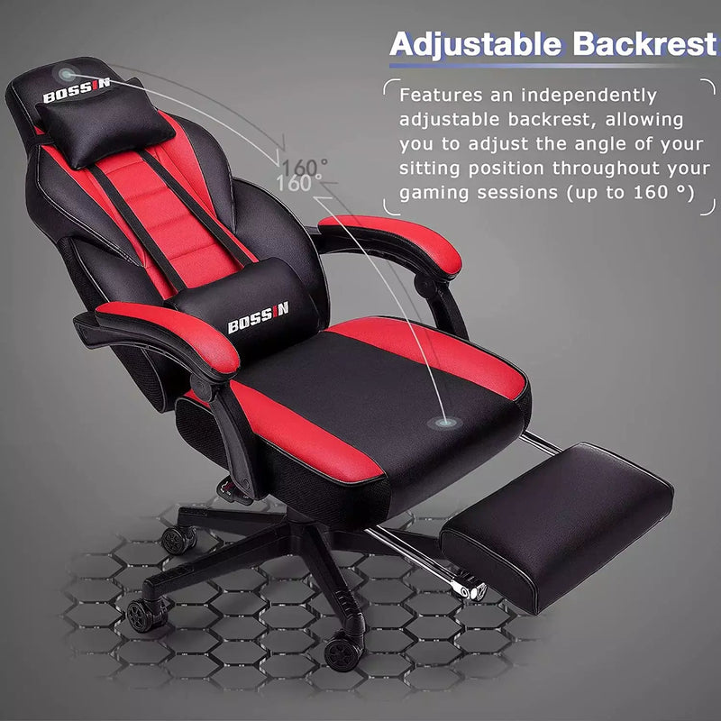BOSSIN Big and Tall Heavy Duty PC Gaming Chair Design for Big Guy
