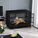 LEMBERI 48/38 inch Heavy Duty Indestructible Metal Dog Crate DC01