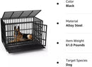 LEMBERI 48/38 inch Heavy Duty Indestructible Metal Dog Crate DC01